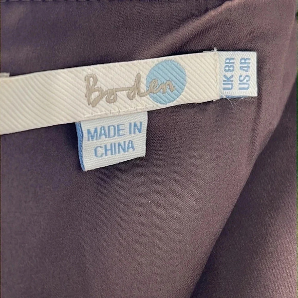 Boden | Brown Circle Embroidered Velvet Pencil Skirt Lined Back Zipper Size 4R - Picture 8 of 10